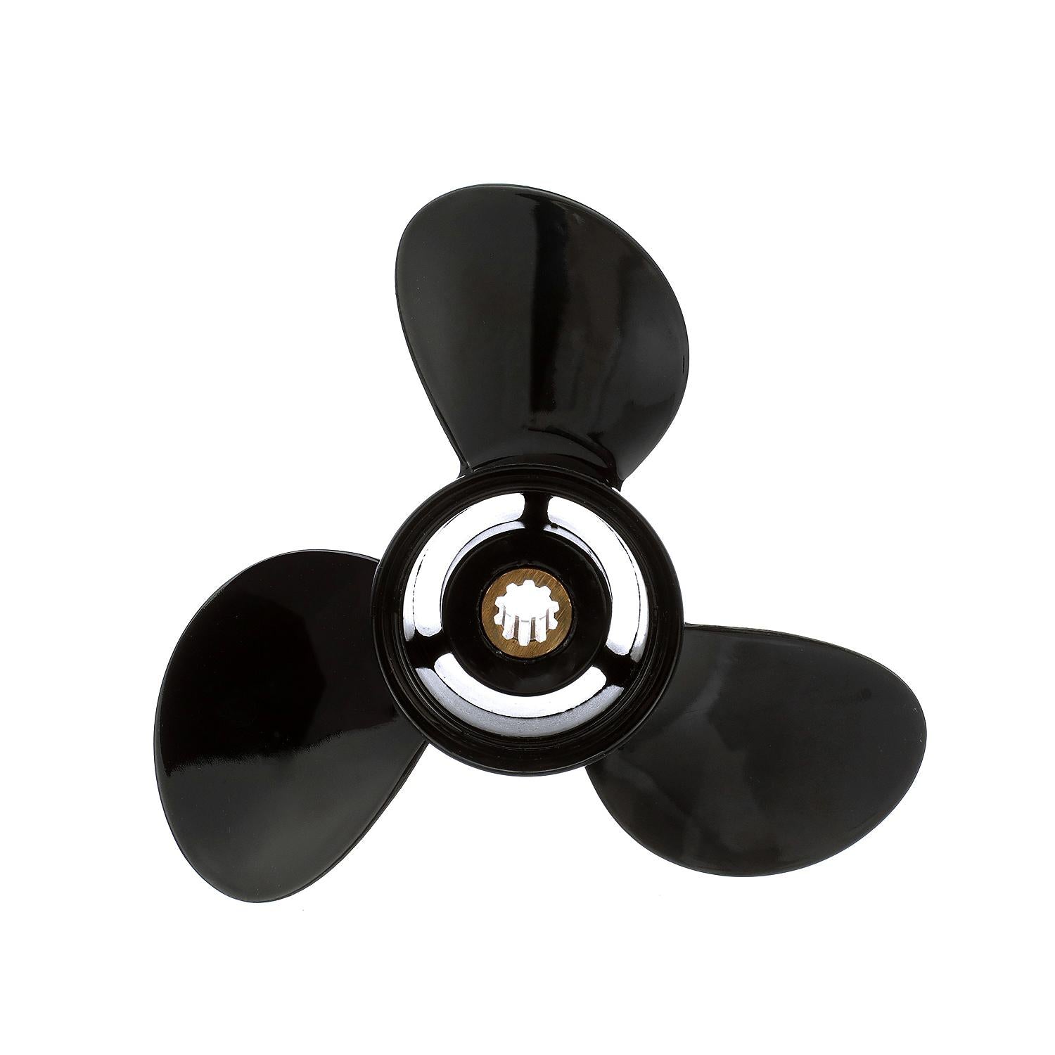 Quicksilver Propeller QA2190R Black Diamond aluminum propeller 10 x 8P right-hand rotation for Mercury Mariner 25-30hp FourStroke 2006-up