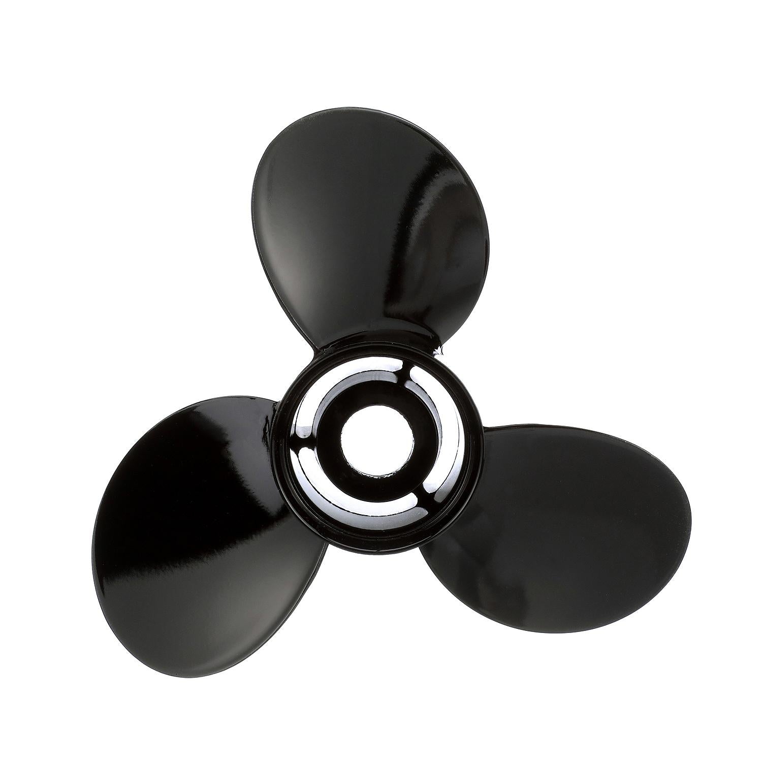 Quicksilver QA2208X Black Diamond aluminum right-hand propeller 13.75 x 15 pitch 3 blade for 85-140HP Evinrude Johnson V4 outboards