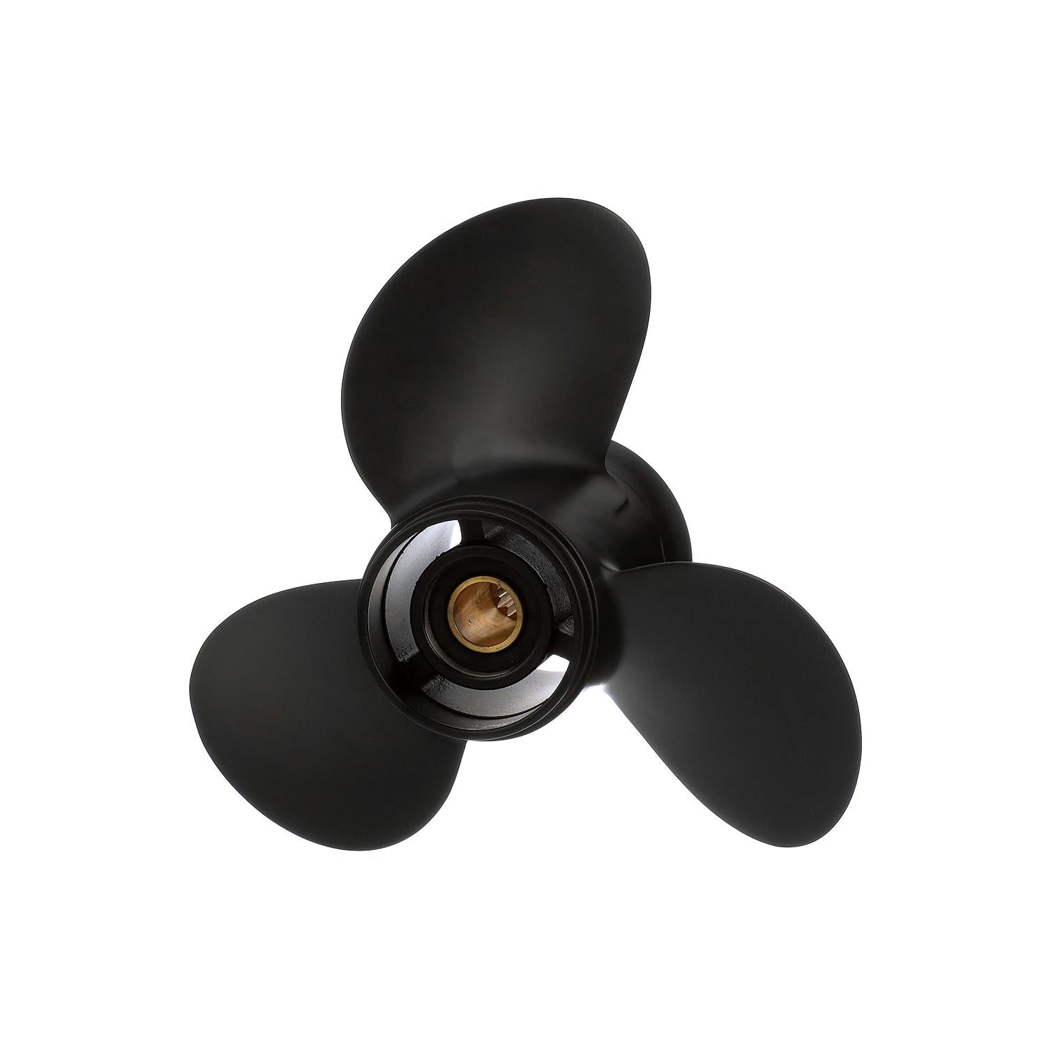 Quicksilver Propeller QA3114R Black Diamond aluminum propeller 10.5 x 11P right-hand rotation for OMC 20-35hp engines Left