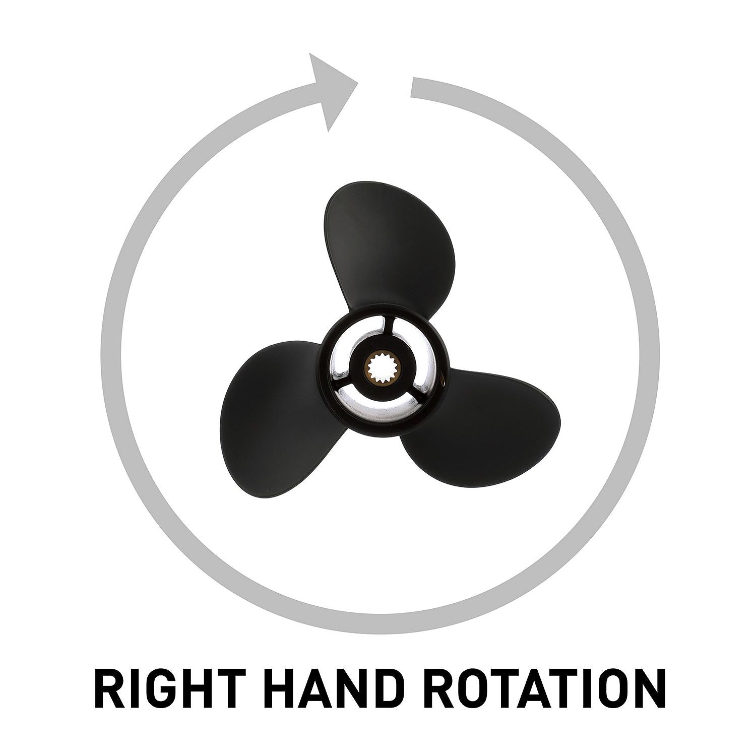 Quicksilver Propeller QA3114R Black Diamond aluminum propeller 10.5 x 11P right-hand rotation for OMC 20-35hp engines Right Hand