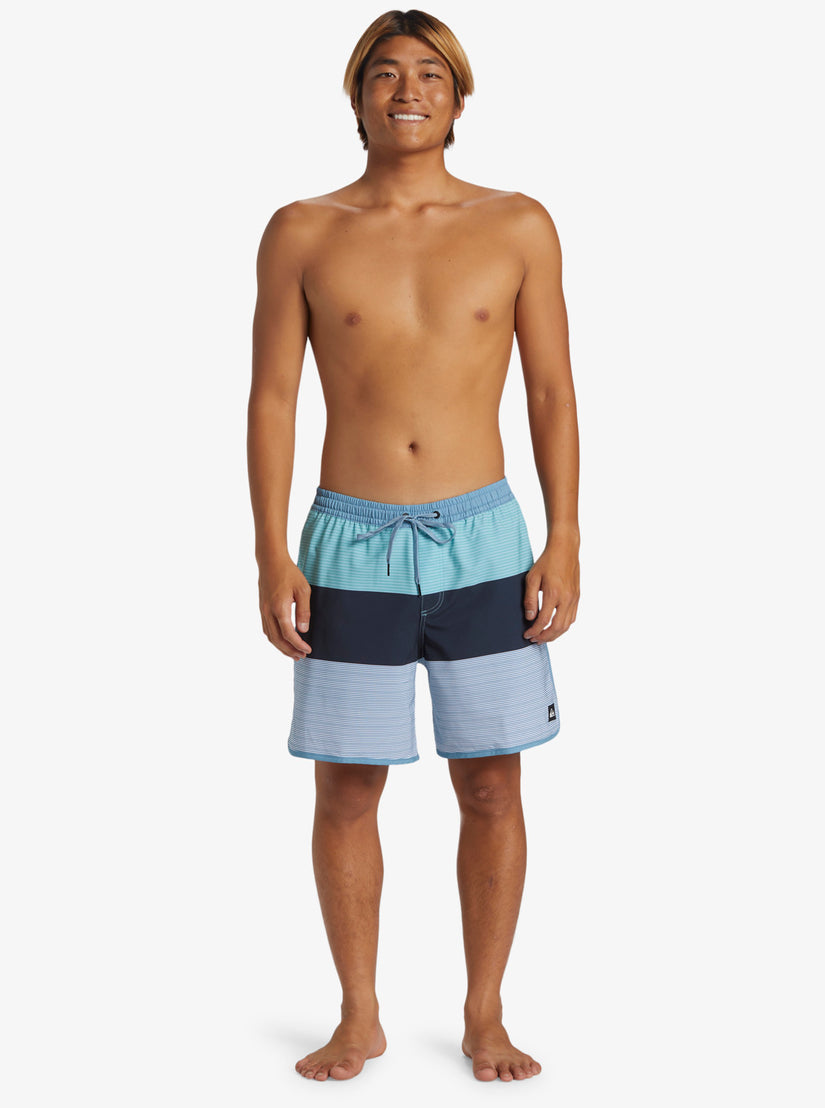 Quiksilver Surfsilk Tijuana Volley 17" Elastic Waist Shorts- Blue Shadow