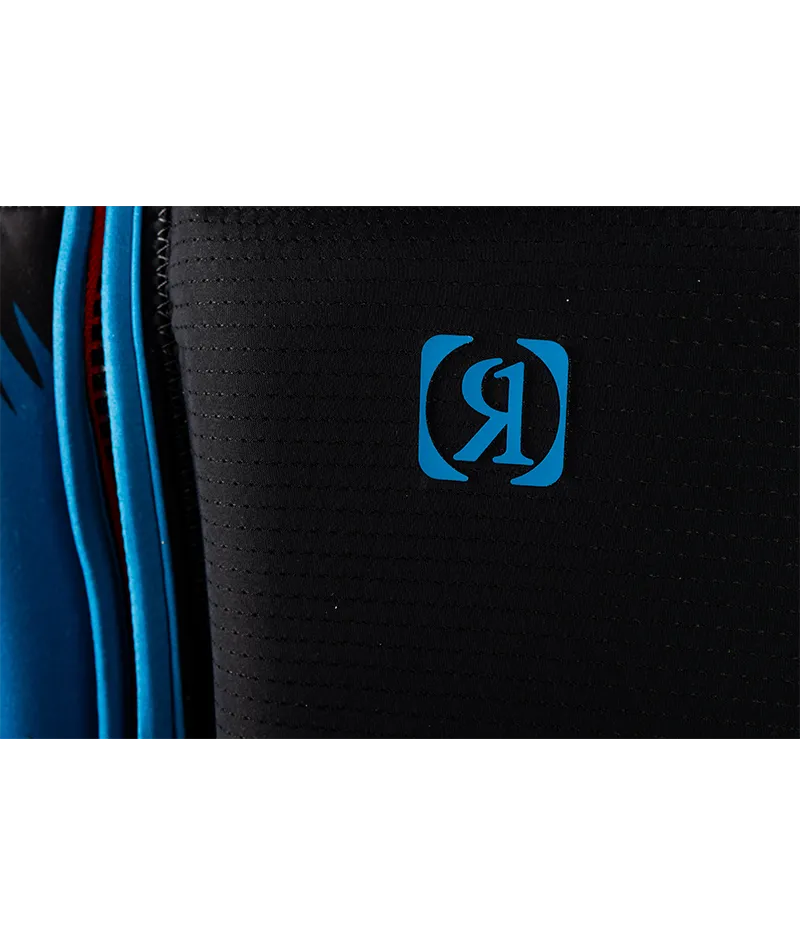 Ronix Atomik Capella 3.0 L70 US/CA CGA life vest in Black/Slate Blue with cylindrical wraparound fit Logo