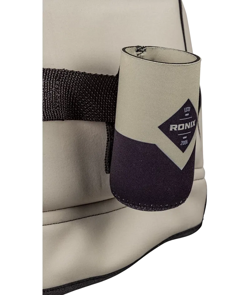 Ronix High Life Capella 3.0 L70 US/CA CGA life vest in Black/Sand with cylindrical wraparound fit Drink Holder