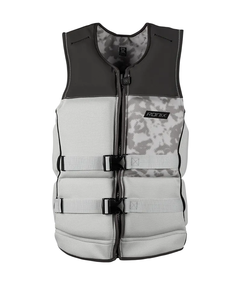 Ronix Trooper Capella 3.0 L70 US/CA CGA life vest in Grey/Snow Camo with cylindrical wraparound fit