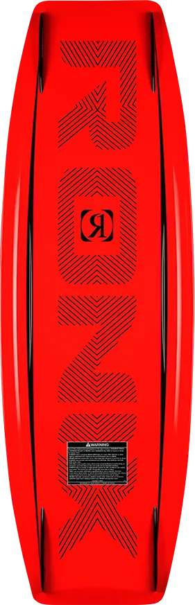 Ronix District Modello Core wakeboard in Metallic/Red with hybrid rocker for versatile boat riding Bottom