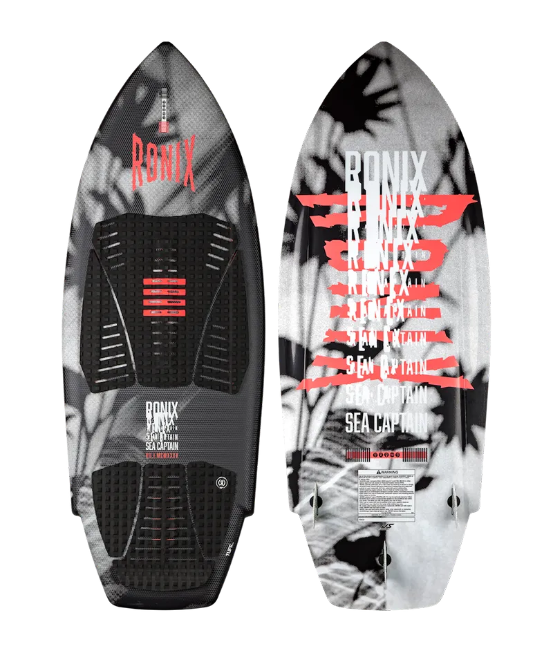 Ronix Sea Captain women's Tuff Tech wakesurf board in Black/Pink with quick-reacting rail drive