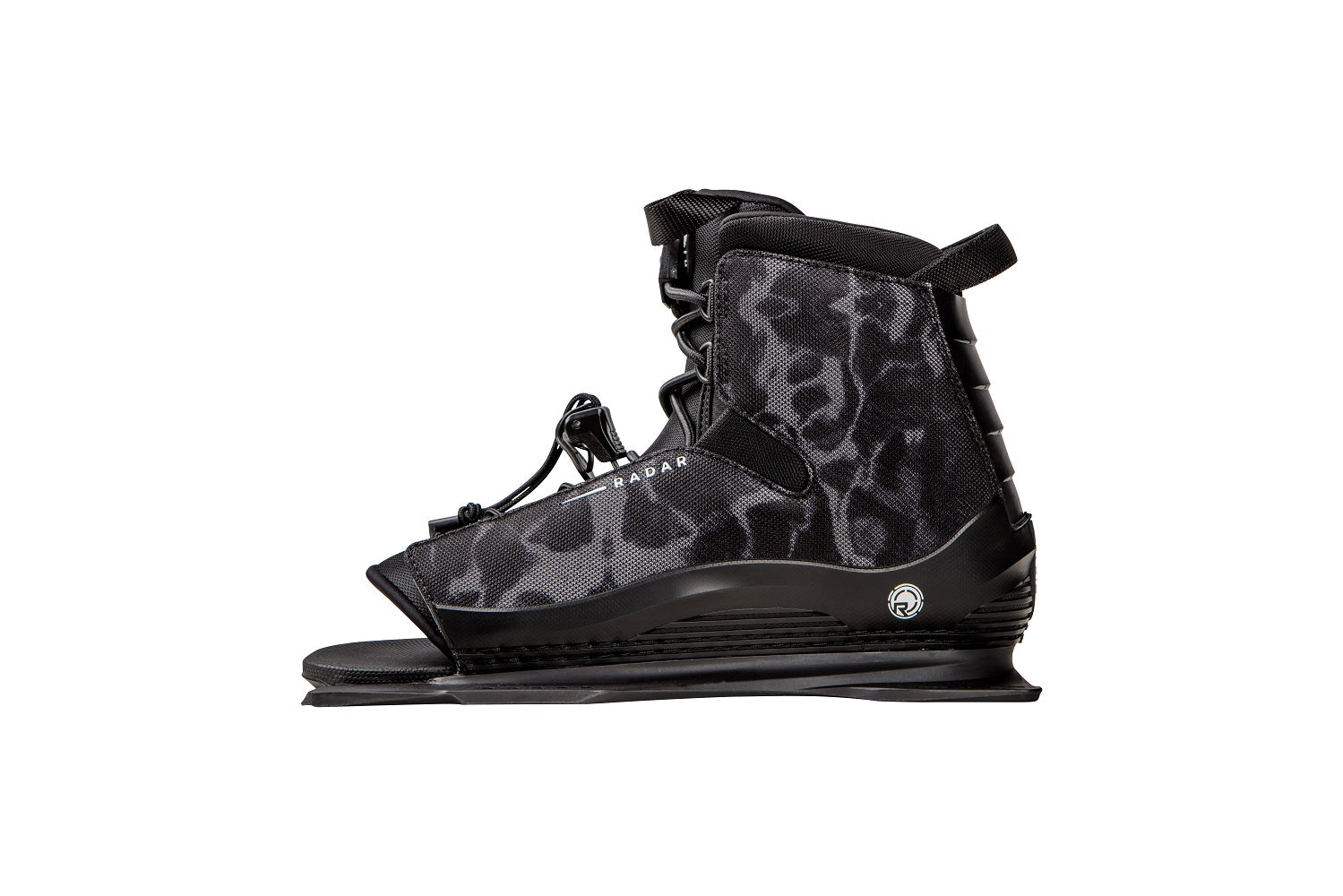 Radar Lyric Waterski Boot  - Black Swirl - Front Feather Frame