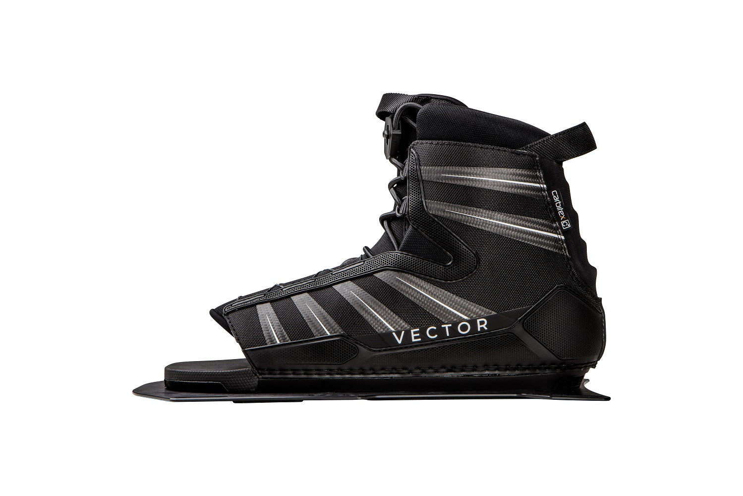 Radar Vector Boa Waterski Boot - Black / Carbon / White Aluminum Plate