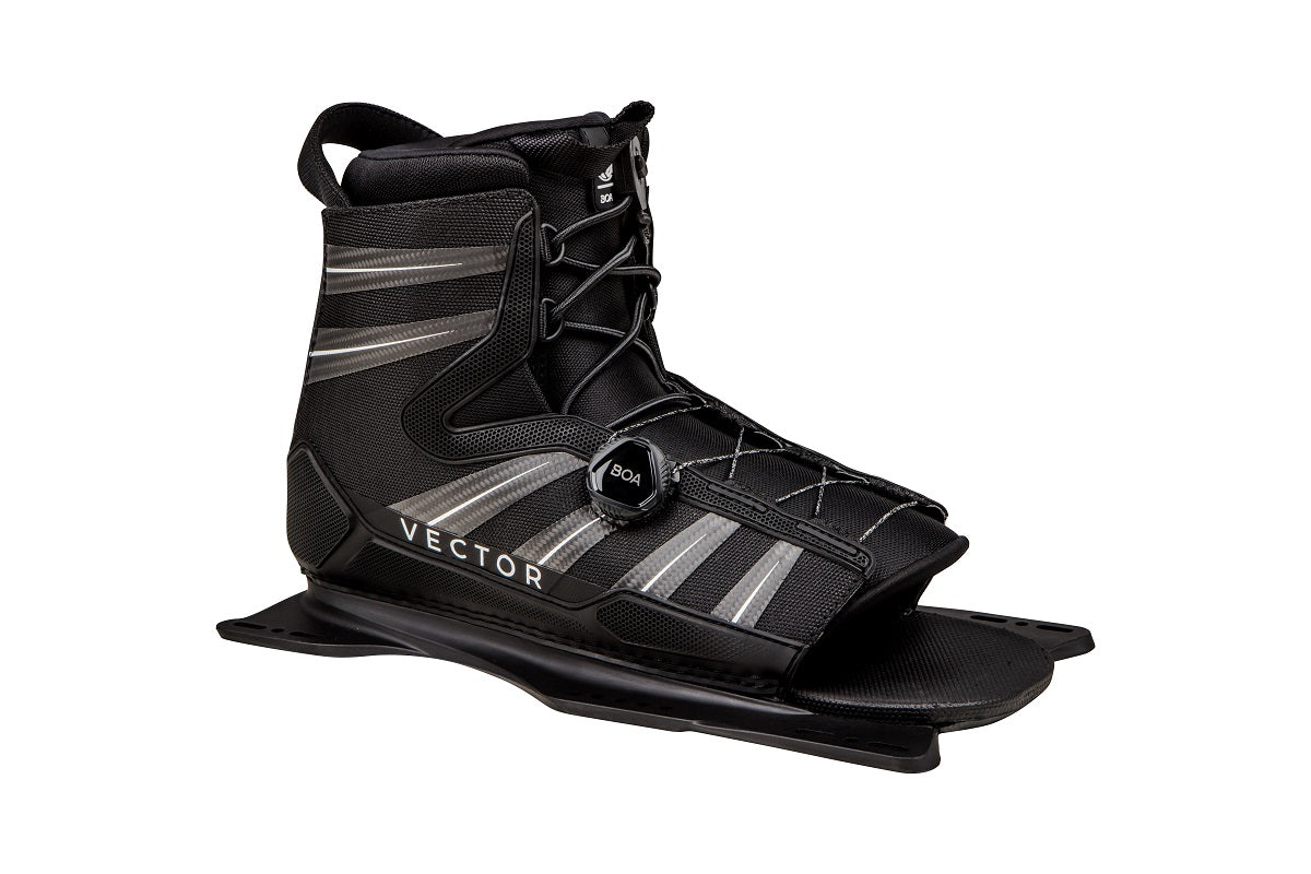 Radar Ski Boot Vector Boa - Black / Carbon / White - Front Feather Frame