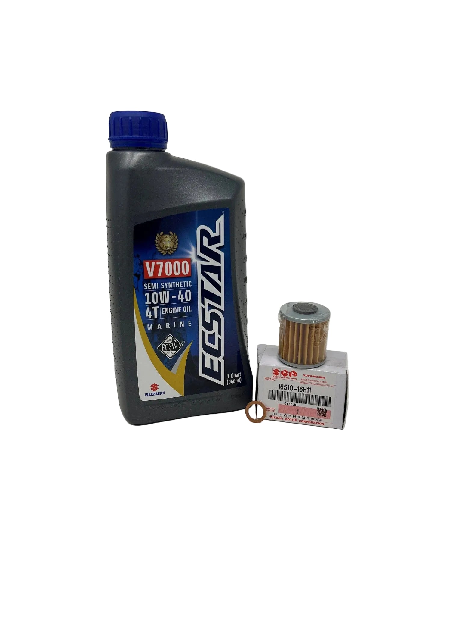 Suzuki OEM oil change kit for DF4A DF6A 2017-current outboards with oil filter oil and gasket