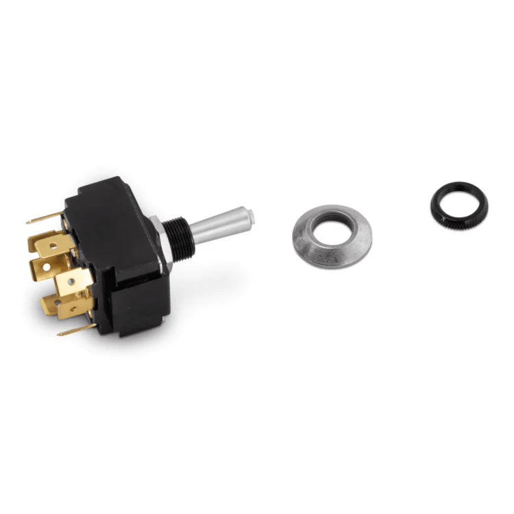Sierra TG23020 universal tip-lit illuminated 8-blade DPDT On/Off/On marine toggle switch with satin chrome handle