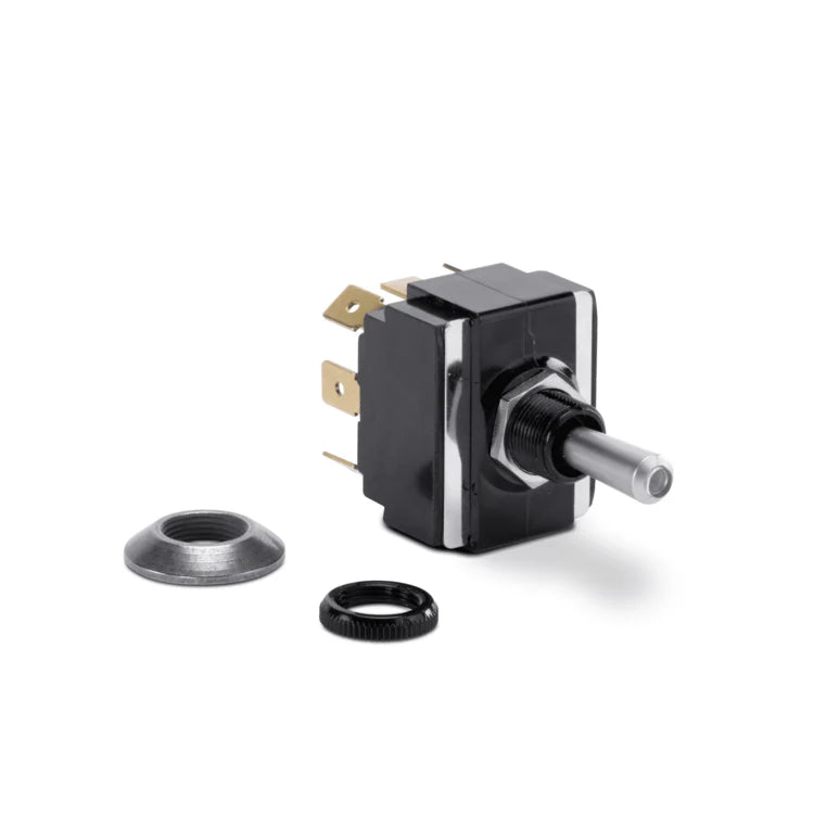 Sierra TG23020 universal tip-lit illuminated 8-blade DPDT On/Off/On marine toggle switch with satin chrome handle front