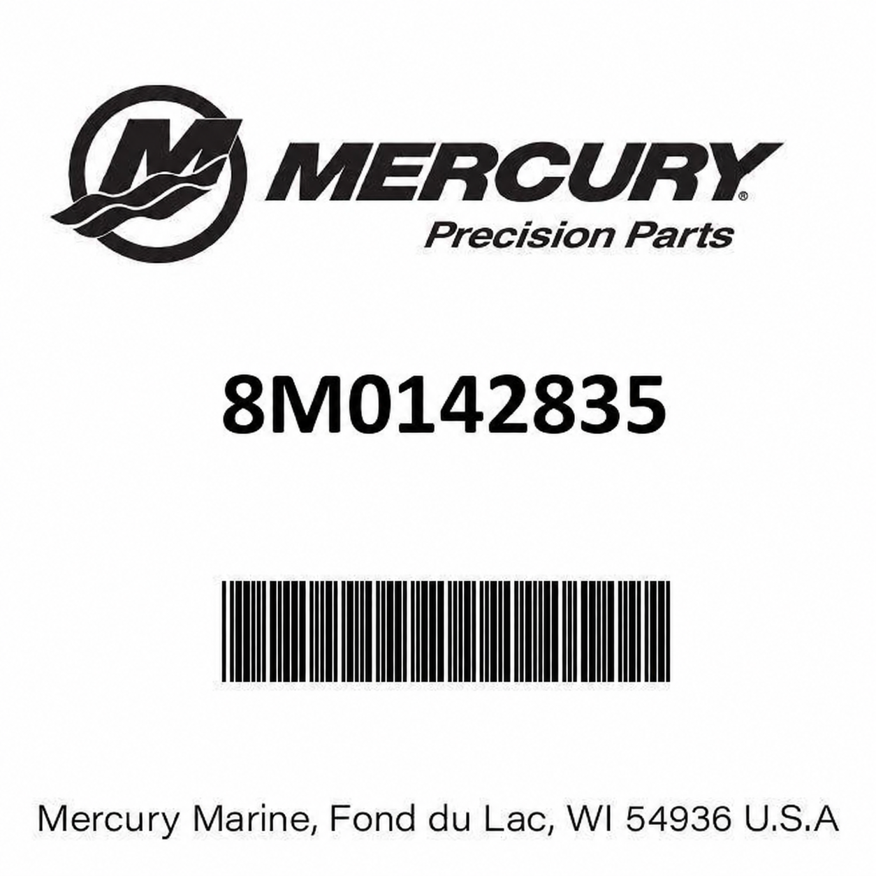 Mercury 8M0142835 tapered roller bearing cup and cone part identification label