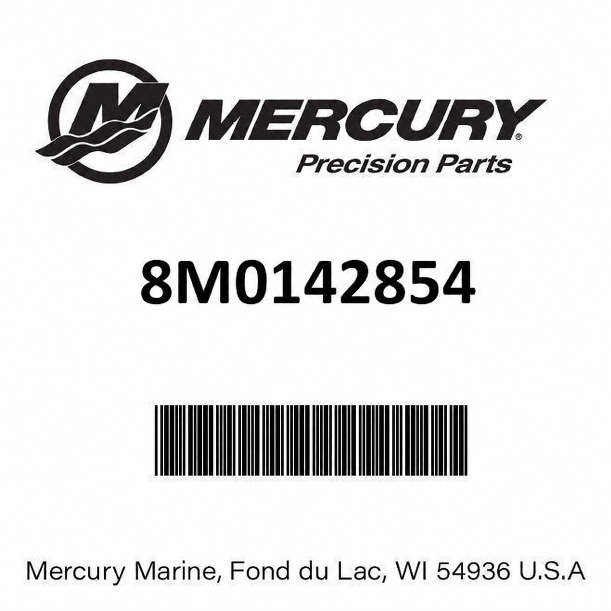 Mercury 8M0142854 gearcase O-ring part identification label
