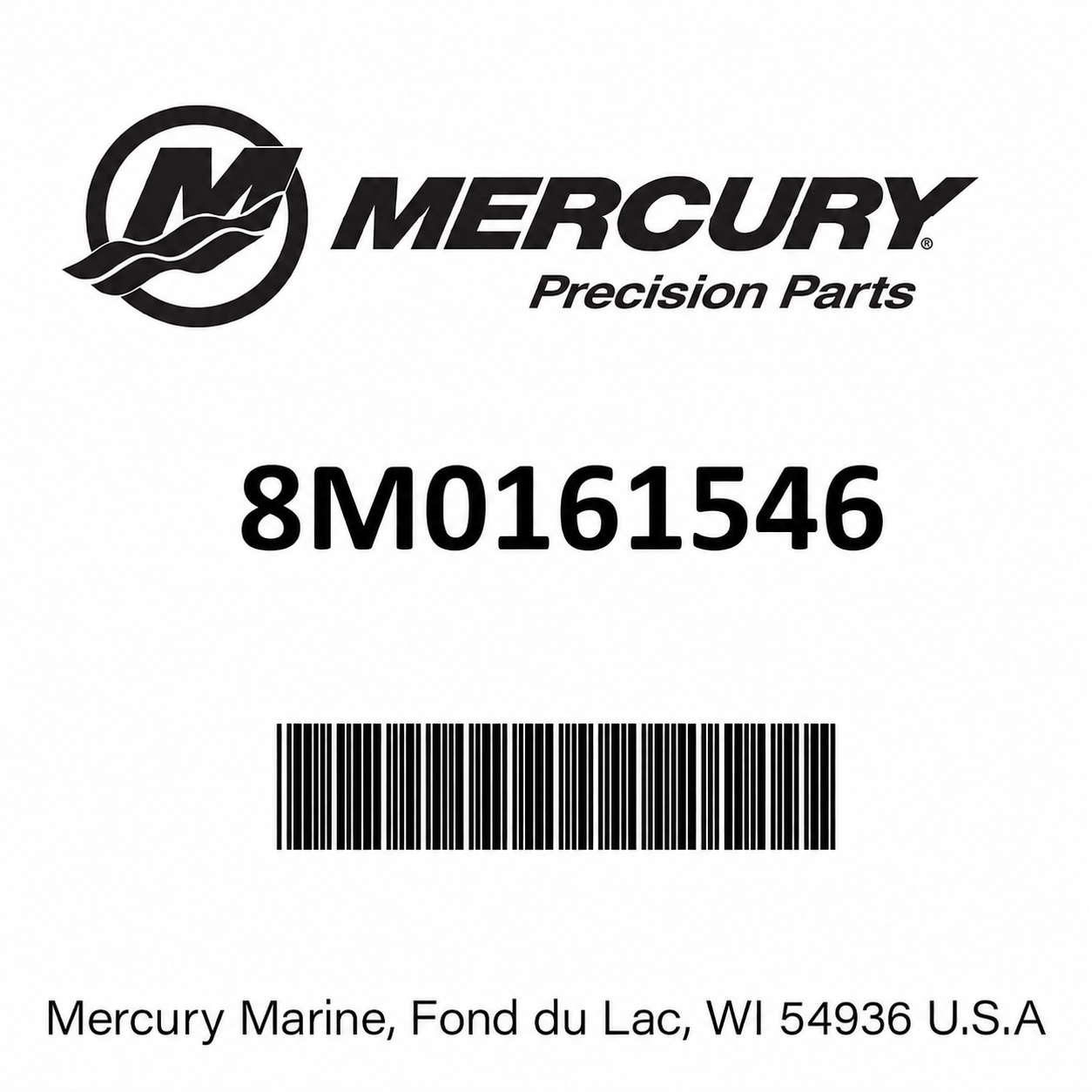 Mercury 8M0161546 gearcase thrust ring part identification label