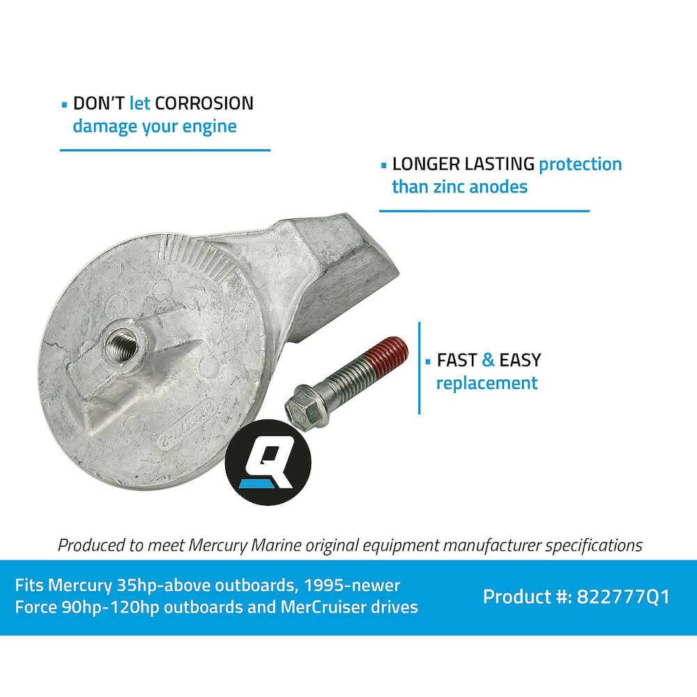 Quicksilver aluminum trim tab anode corrosion protection
