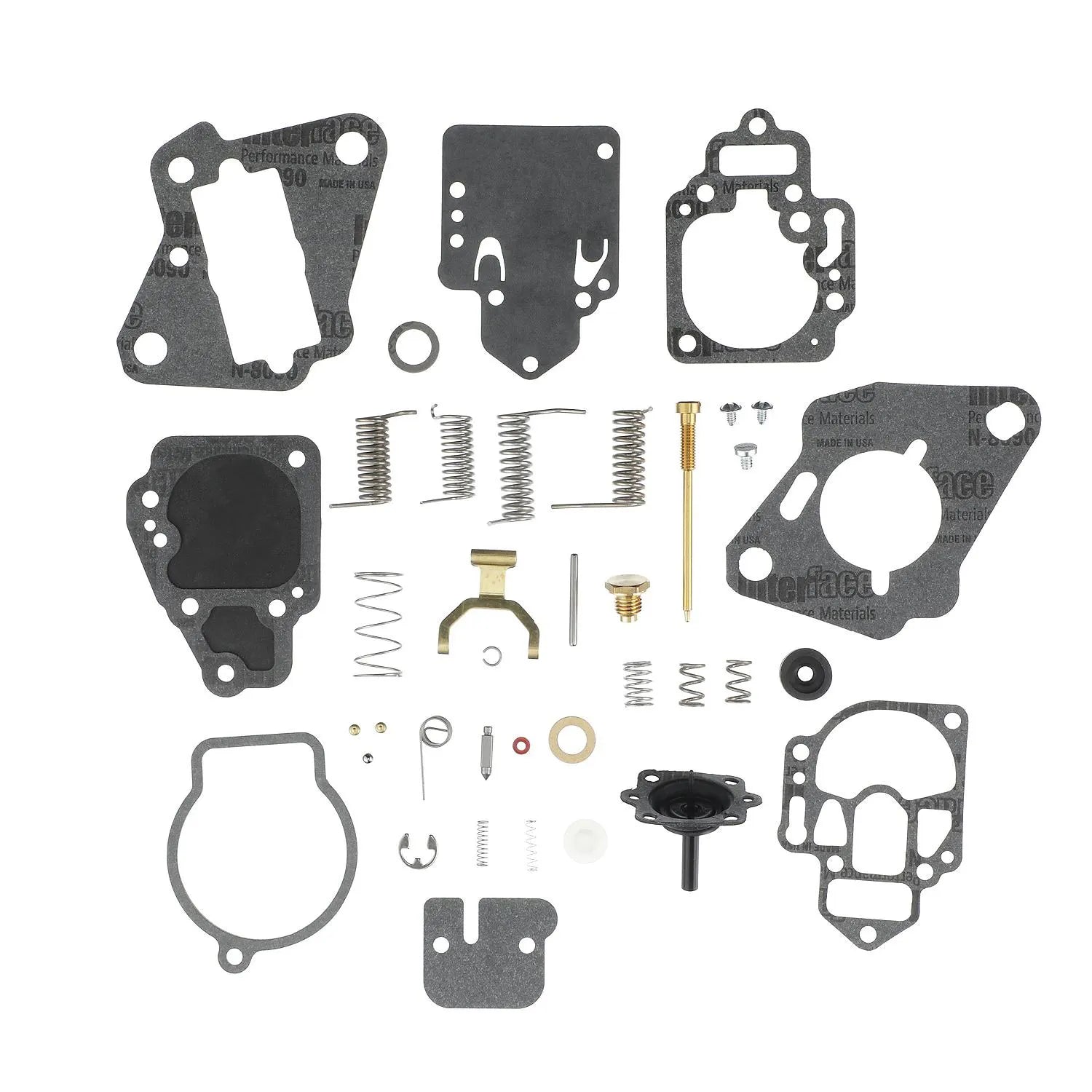 Quicksilver 8237072 carburetor repair kit full contents for 10-25 HP 2-stroke outboards
