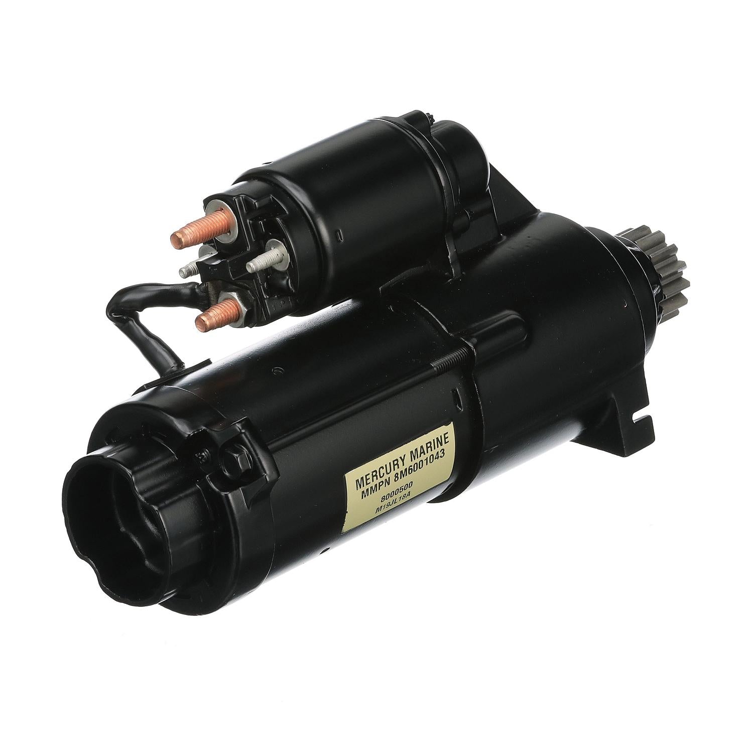 Quicksilver 892339T01 starter motor assembly terminal and label view