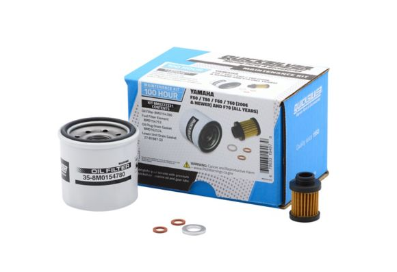 Quicksilver 8M0222221 100 hour maintenance kit box for Yamaha F50 F60 F70 outboards