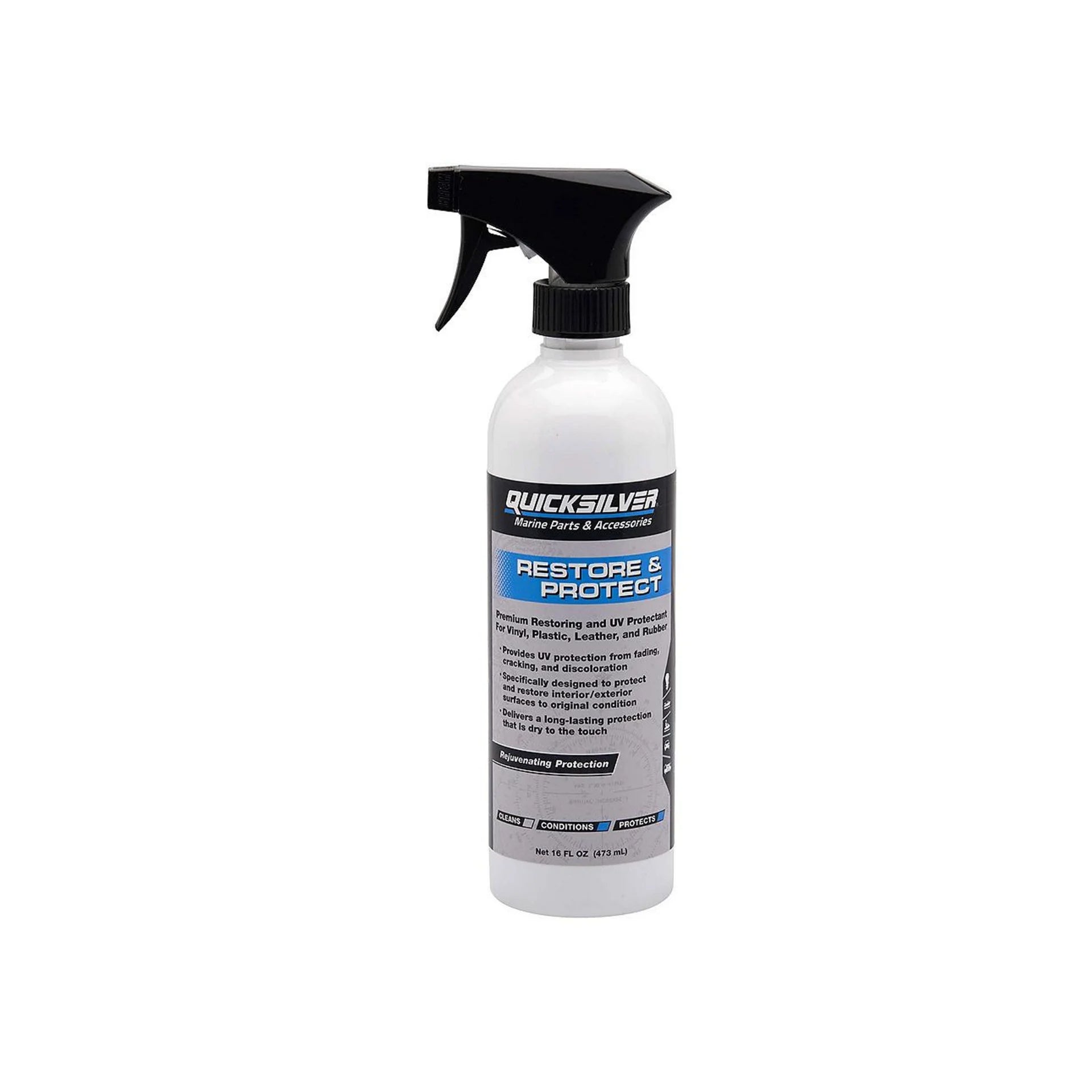 Quicksilver 8M0232639 Restore Protect marine spray 16 oz for vinyl plastic leather and rubber surfaces
