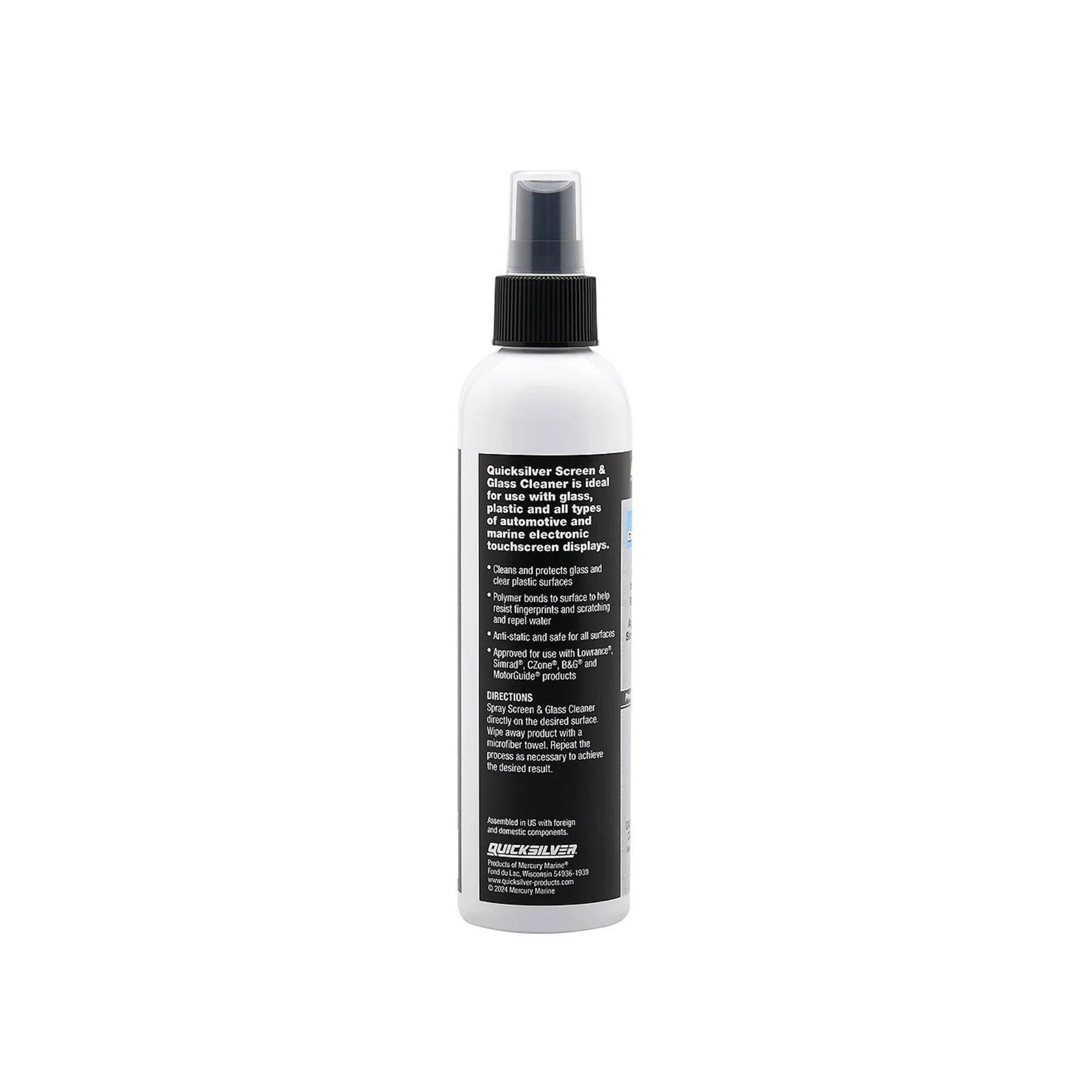 Quicksilver 8M0224418 Screen Glass Cleaner 8 oz for marine and automotive touchscreen displays back