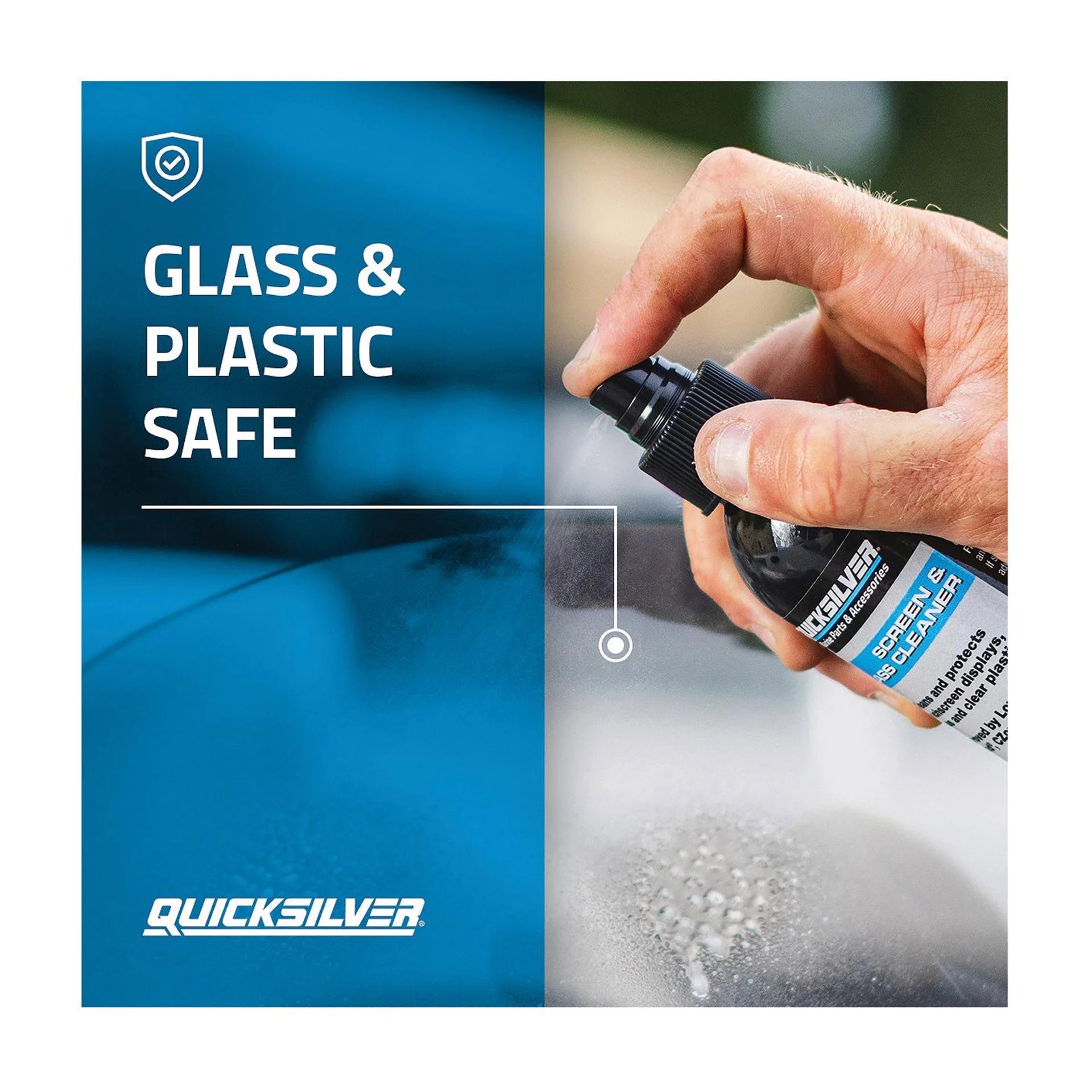 Quicksilver 8M0224418 Screen Glass Cleaner 8 oz for marine and automotive touchscreen displays safe