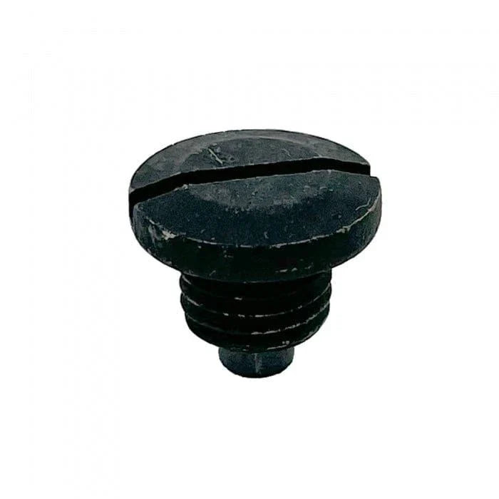 Suzuki 55128-93L00 magnetic gear case oil drain plug angle view for DF150-DF350 outboards