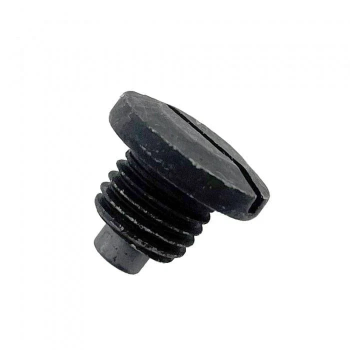 Suzuki 55128-93L00 magnetic gear case oil drain plug side view for DF150-DF350 outboards