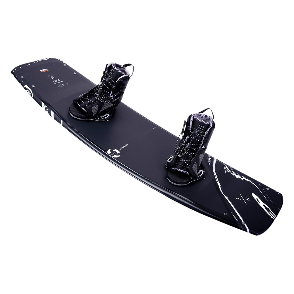 cryptic wakeboard with team ot bindings on top