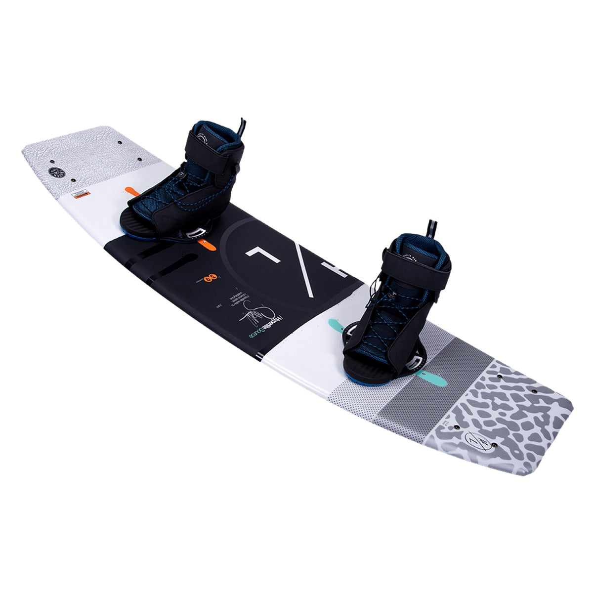 source wakeboard with session bindings on top