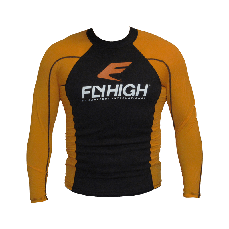 Barefoot International FlyHigh Heater Shirt Orange and Black- Extra Large